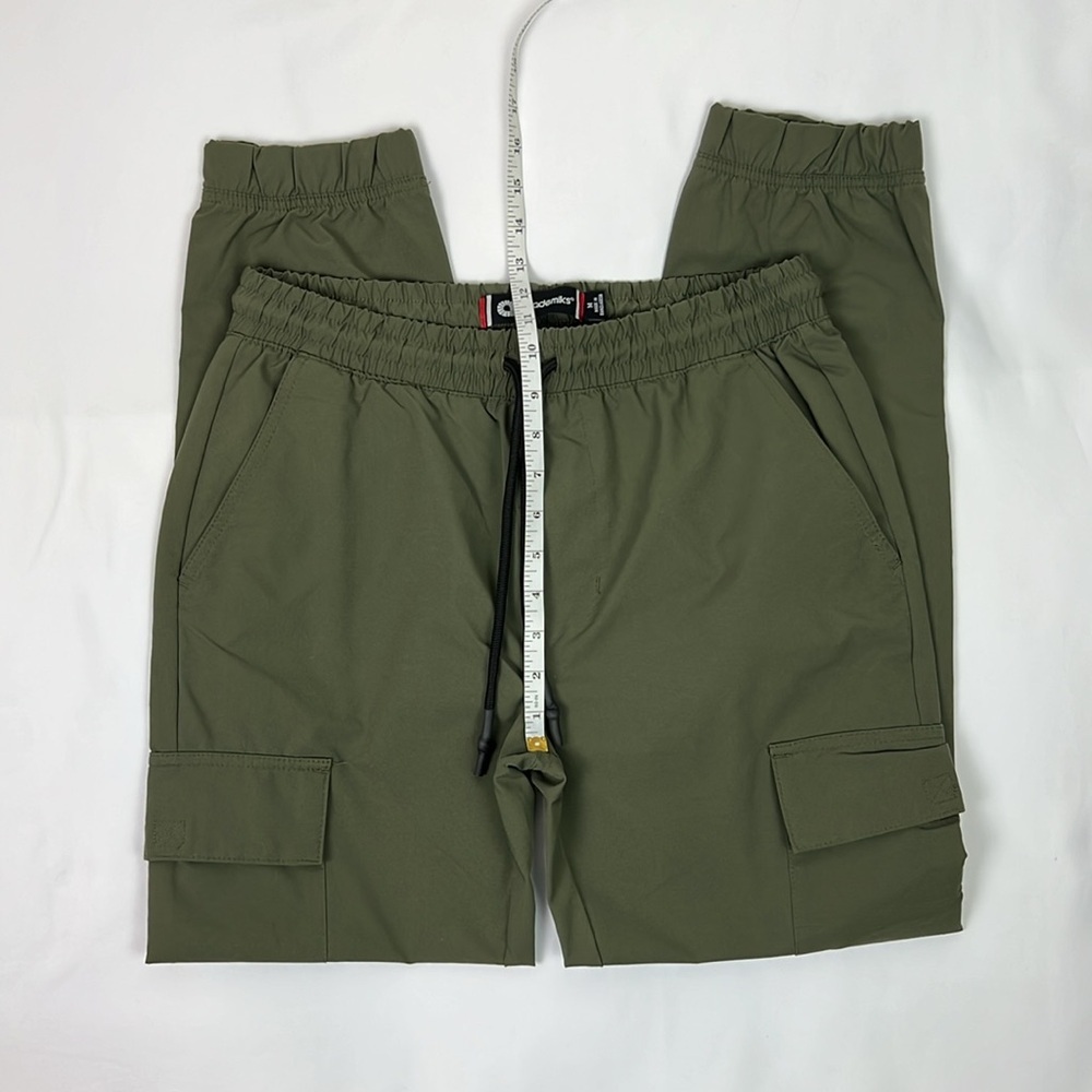 Akademiks Men Medium Olive Green Cargo Jogger Pockets‎ Pant Drawstring Tie Waist - Picture 8 of 9